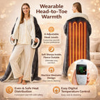 Heated Wearable Blanket with Sleeves and Foot Pocket for Cozy Comfort - LofiMart