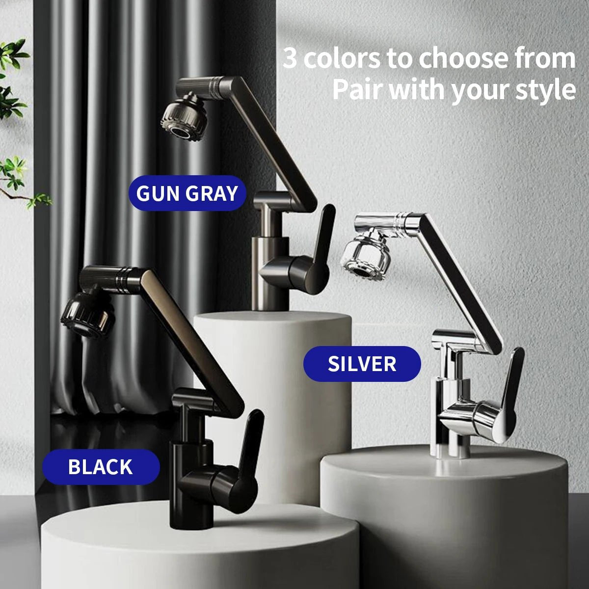 Kitchen Faucet with 360° Swivel and Dual Water Jet Modes for Versatile Cleaning - LofiMart