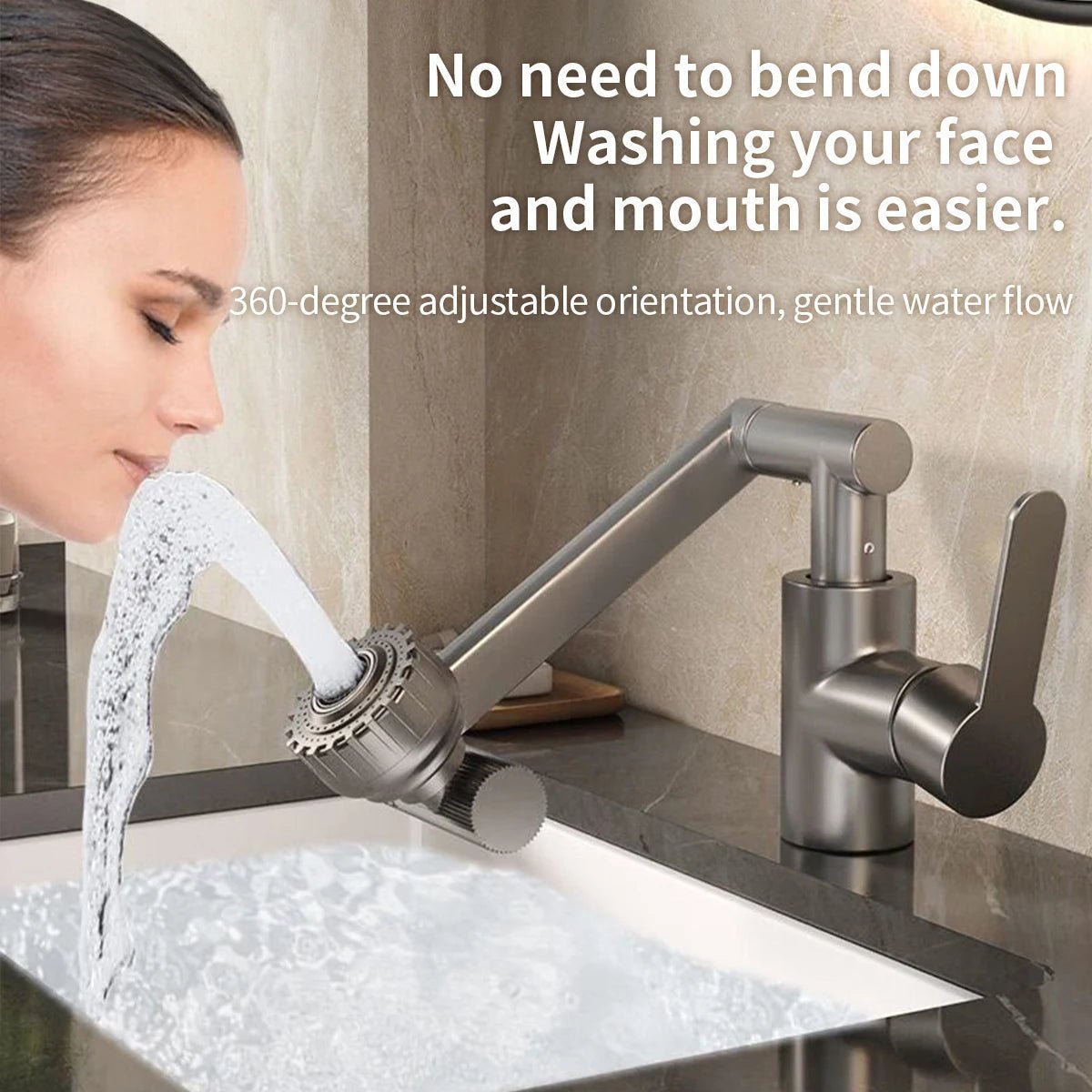 Kitchen Faucet with 360° Swivel and Dual Water Jet Modes for Versatile Cleaning - LofiMart