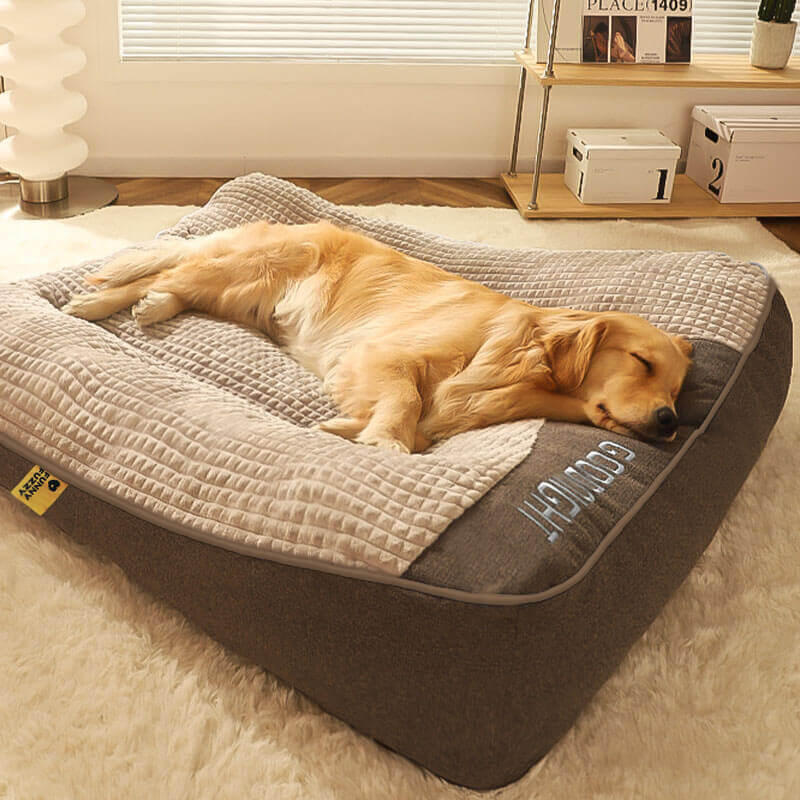 Large Thick Scratch-Resistant Dog Cushion Bed with Orthopedic Support for Joint Health - LofiMart