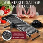 Mandoline Slicer with 6 Adjustable Settings and Safety Glove for Precise Vegetable Cutting - LofiMart