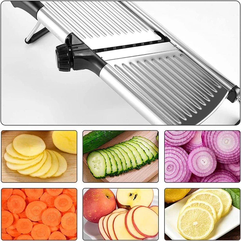 Mandoline Slicer with 6 Adjustable Settings and Safety Glove for Precise Vegetable Cutting - LofiMart