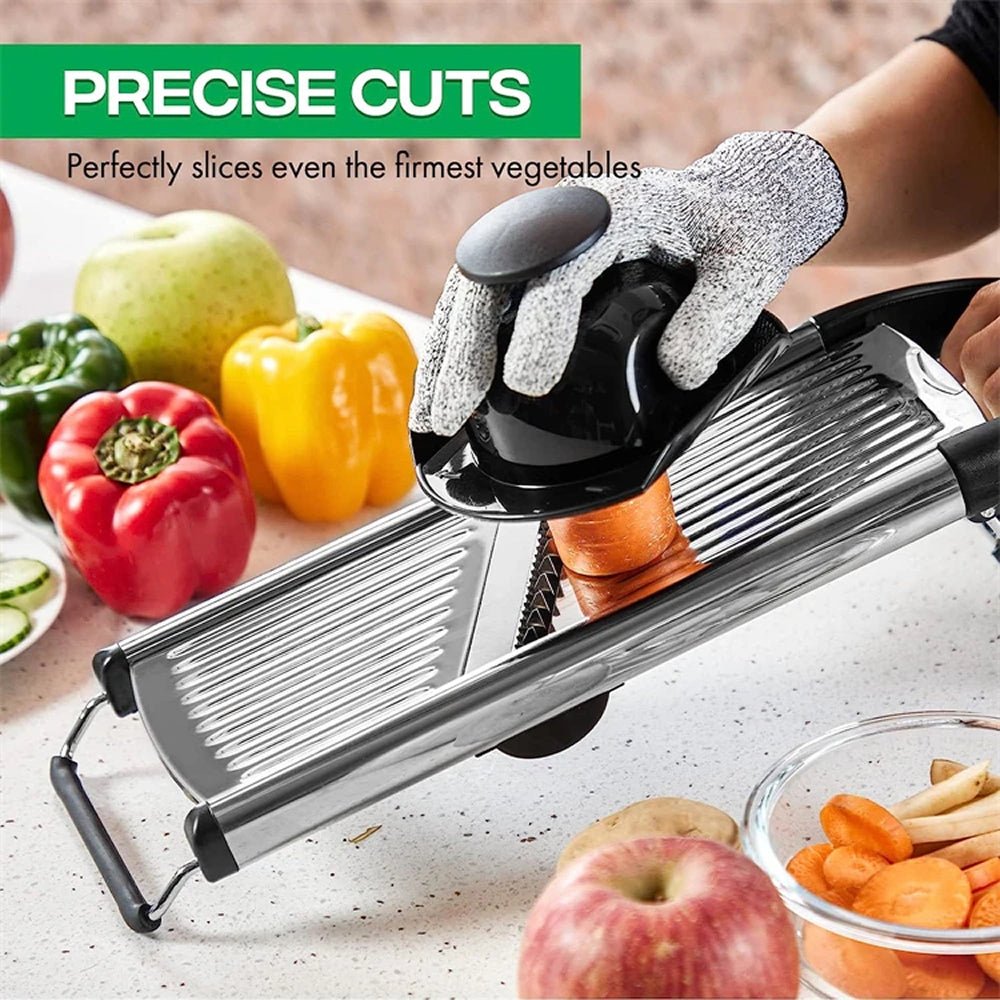 Mandoline Slicer with 6 Adjustable Settings and Safety Glove for Precise Vegetable Cutting - LofiMart