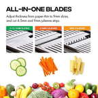 Mandoline Slicer with 6 Adjustable Settings and Safety Glove for Precise Vegetable Cutting - LofiMart