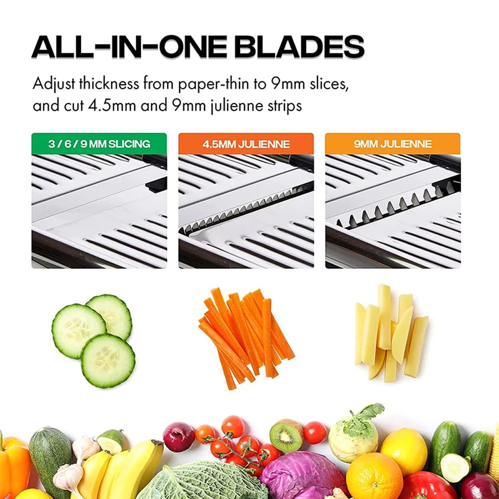 Mandoline Slicer with 6 Adjustable Settings and Safety Glove for Precise Vegetable Cutting - LofiMart