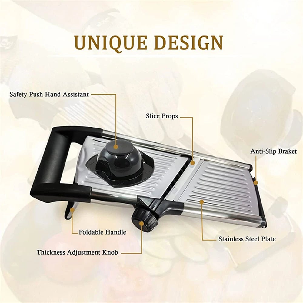 Mandoline Slicer with 6 Adjustable Settings and Safety Glove for Precise Vegetable Cutting - LofiMart