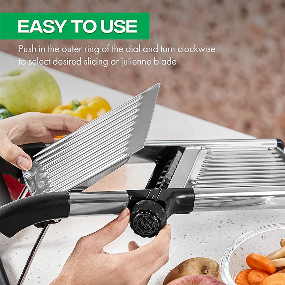 Mandoline Slicer with 6 Adjustable Settings and Safety Glove for Precise Vegetable Cutting - LofiMart