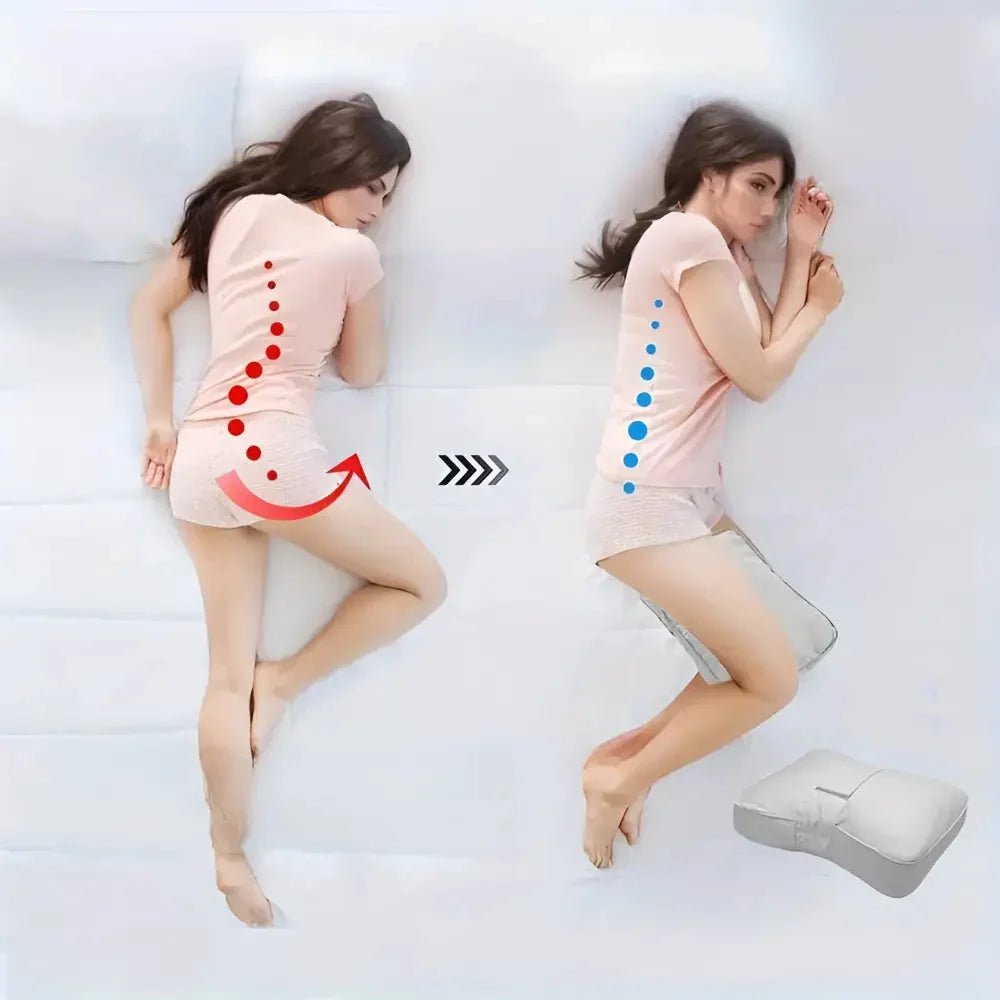 Memory Foam Knee Pillow for Side Sleepers with Adjustable Strap and Washable Cover - LofiMart
