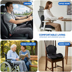 Memory Foam Seat Cushion with Contoured Support for Office Chairs and Car Seats - LofiMart