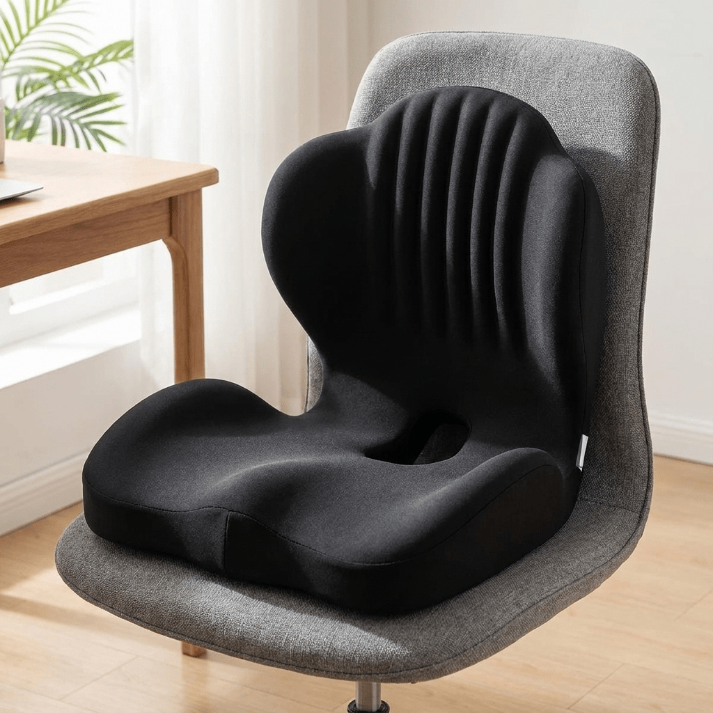 Memory Foam Seat Cushion with Contoured Support for Office Chairs and Car Seats - LofiMart