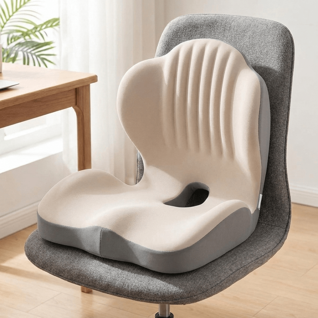 Memory Foam Seat Cushion with Contoured Support for Office Chairs and Car Seats - LofiMart