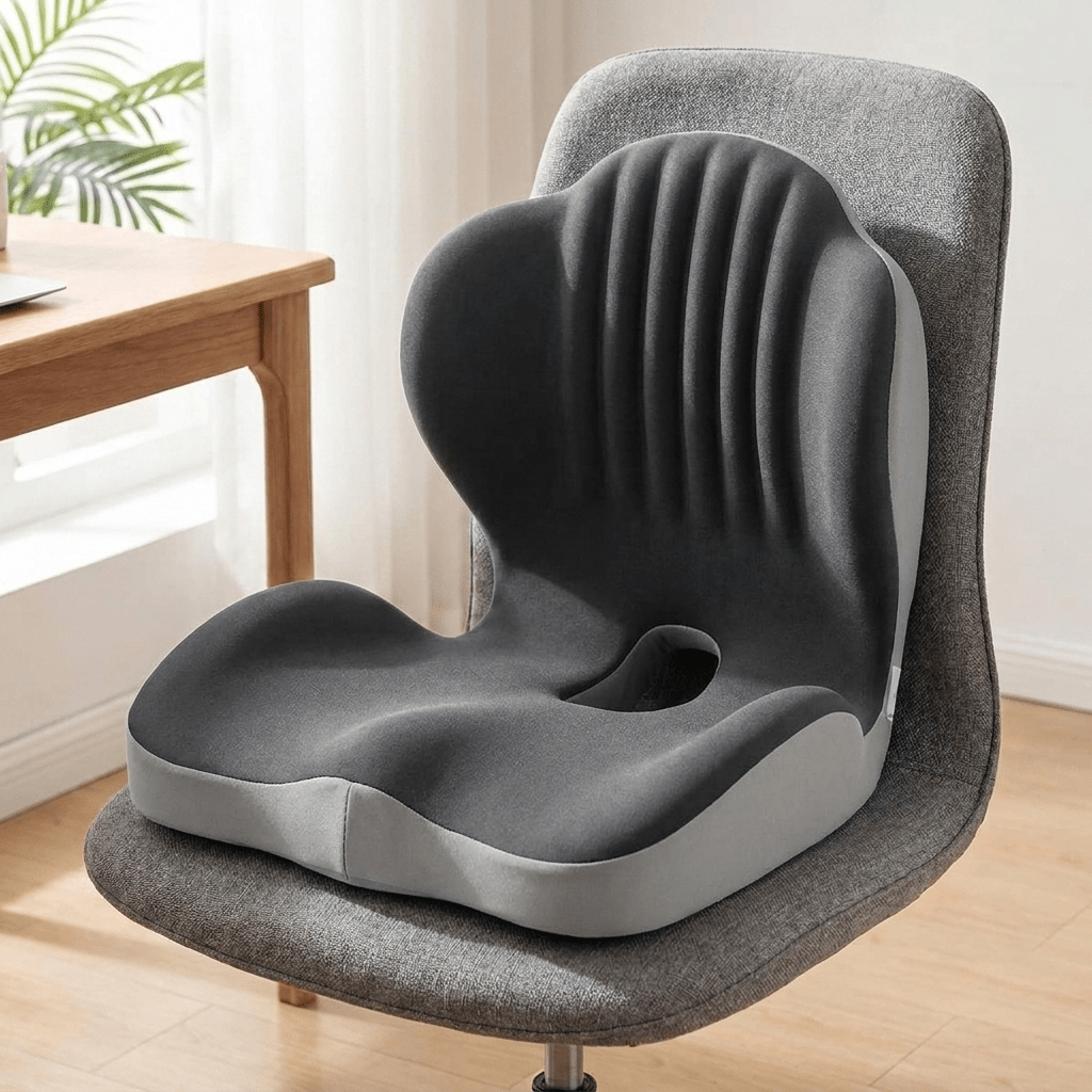Memory Foam Seat Cushion with Contoured Support for Office Chairs and Car Seats - LofiMart
