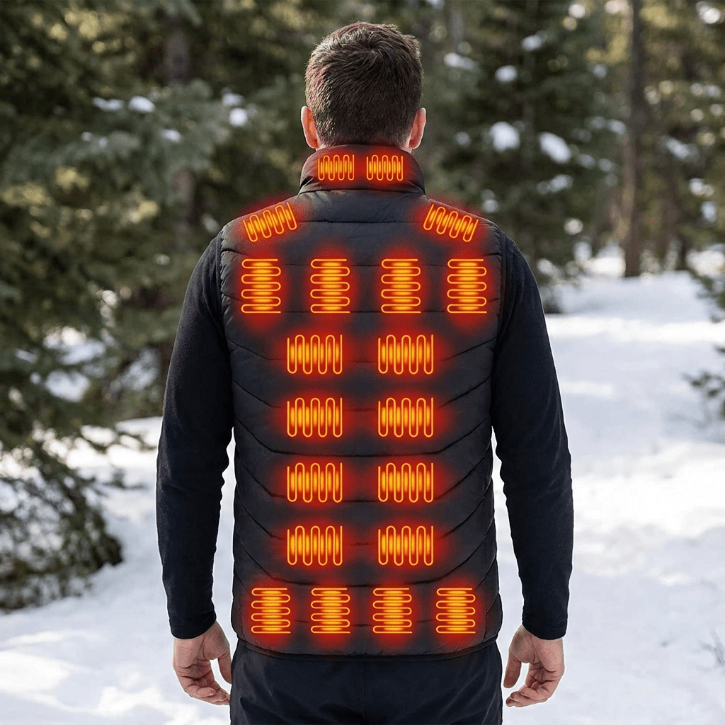 Men's Heated Vest with 28 Heating Zones and 4 Temperature Settings - LofiMart