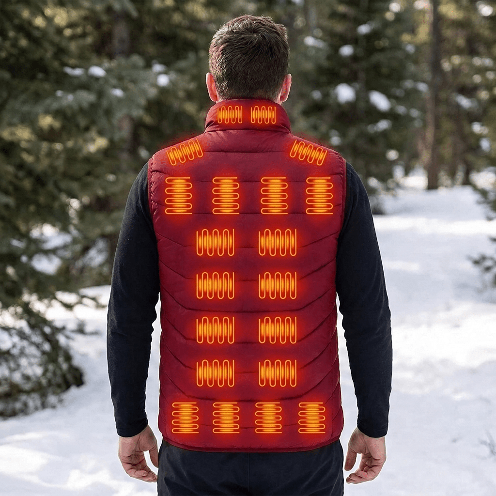Men's Heated Vest with 28 Heating Zones and 4 Temperature Settings - LofiMart