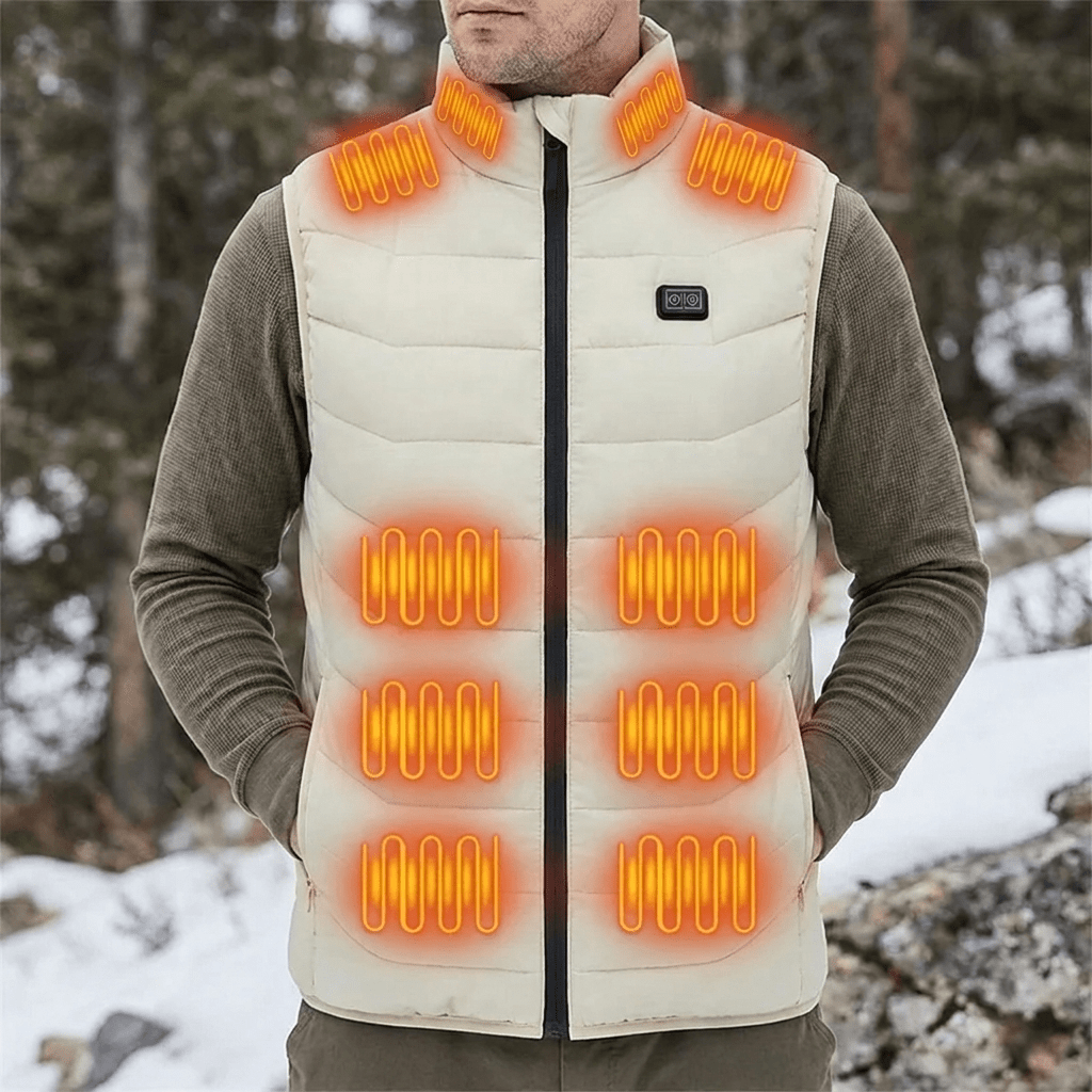 Men's Heated Vest with 28 Heating Zones and 4 Temperature Settings - LofiMart