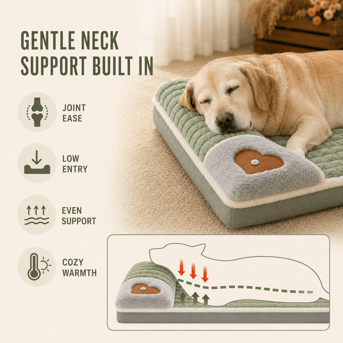 Orthopedic Memory Foam Pet Bed with Removable Washable Cover for Dogs and Cats - LofiMart