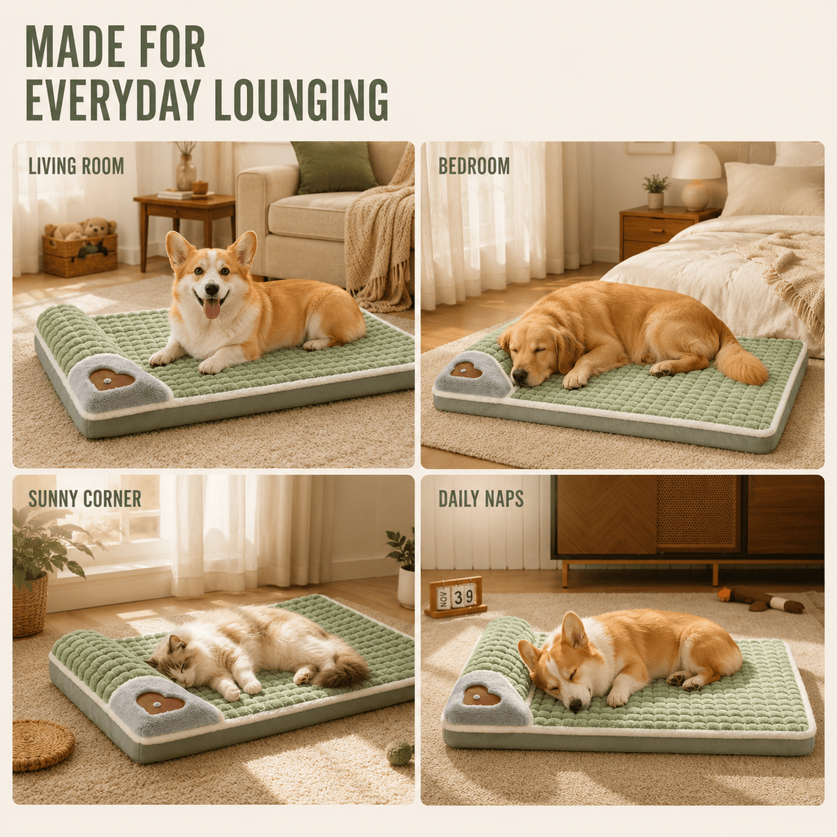 Orthopedic Memory Foam Pet Bed with Removable Washable Cover for Dogs and Cats - LofiMart