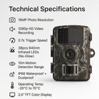 Outdoor Wildlife Trail Camera with Night Vision and Fast Trigger Speed - LofiMart