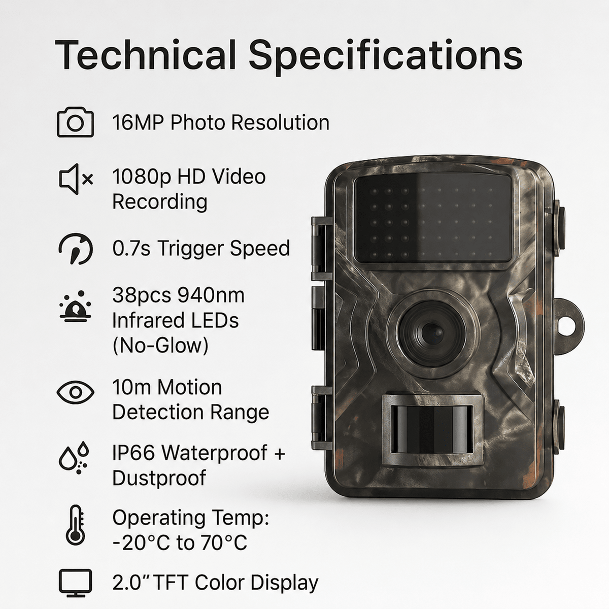 Outdoor Wildlife Trail Camera with Night Vision and Fast Trigger Speed - LofiMart