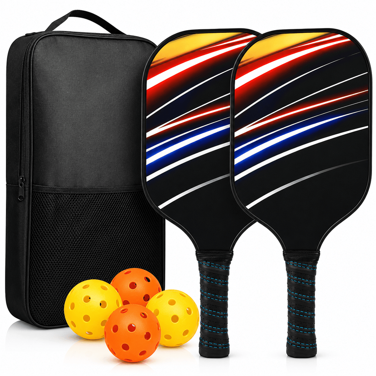 Pickleball Paddle Set with Lightweight Graphite Rackets and Cushioned Grip for Easy Play - LofiMart