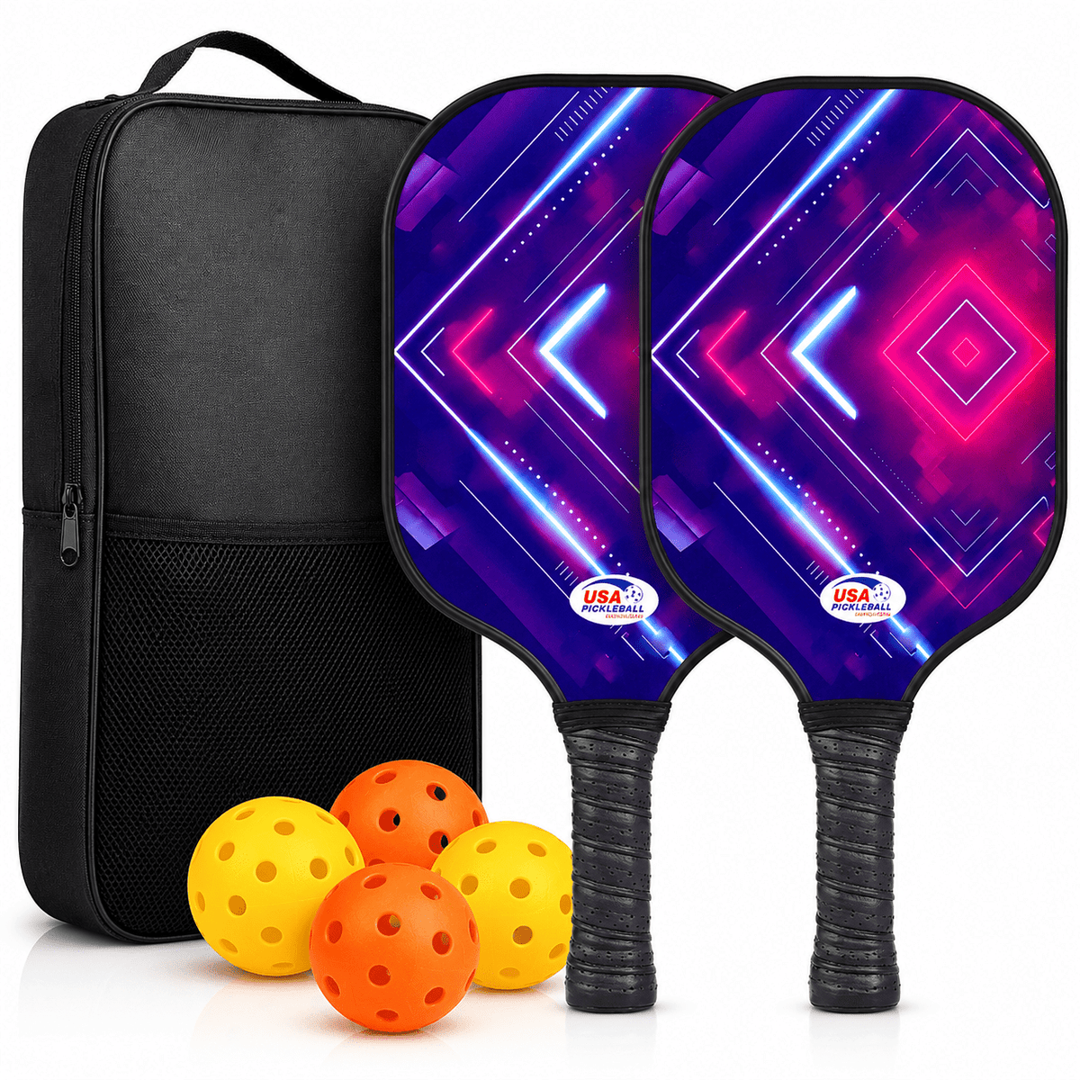 Pickleball Paddle Set with Lightweight Graphite Rackets and Cushioned Grip for Easy Play - LofiMart