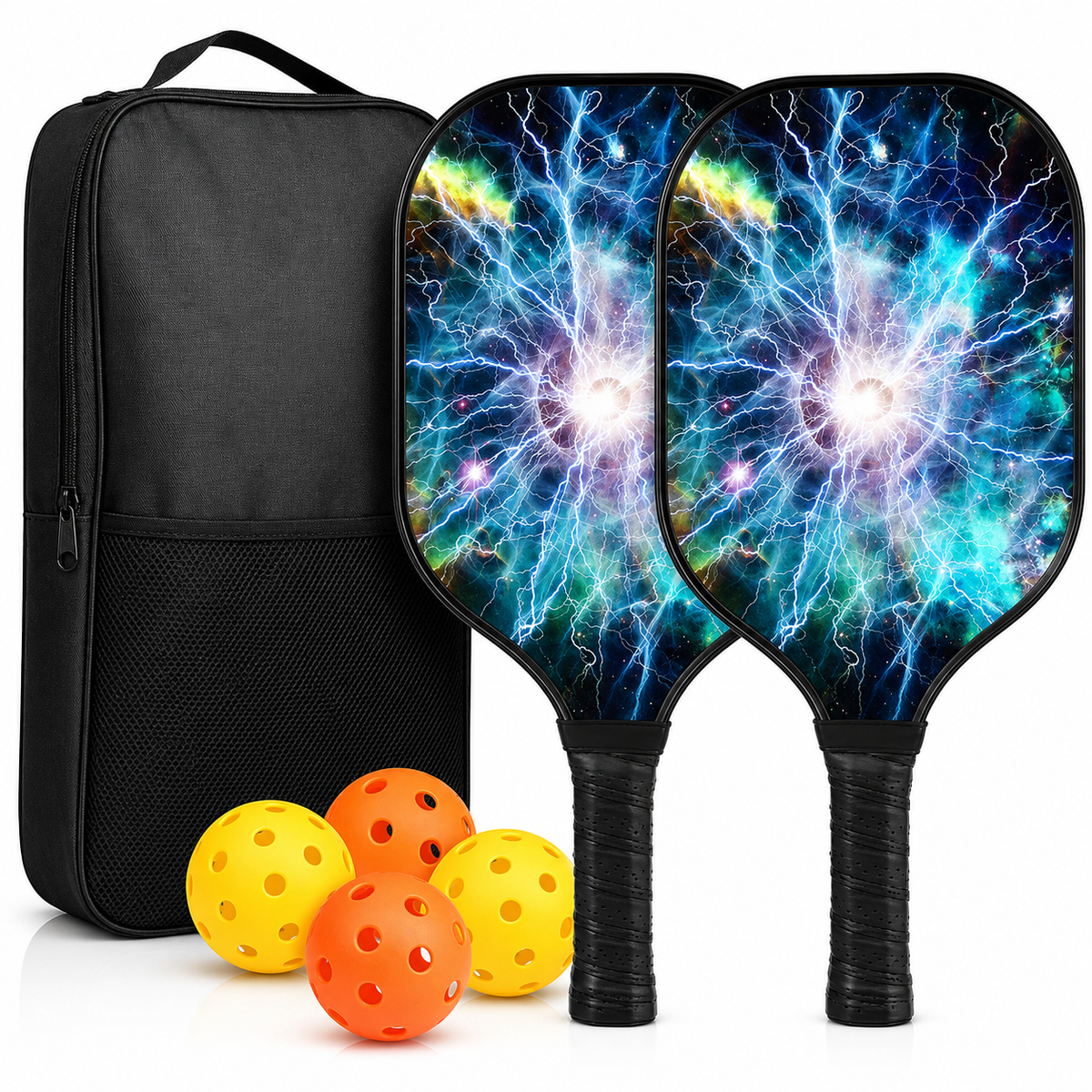 Pickleball Paddle Set with Lightweight Graphite Rackets and Cushioned Grip for Easy Play - LofiMart