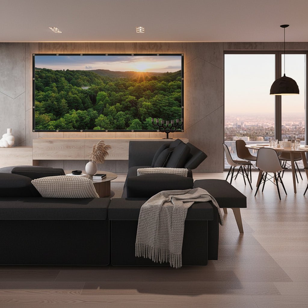 Portable 120 Inch Projector Screen with Anti-Crease Surface - LofiMart