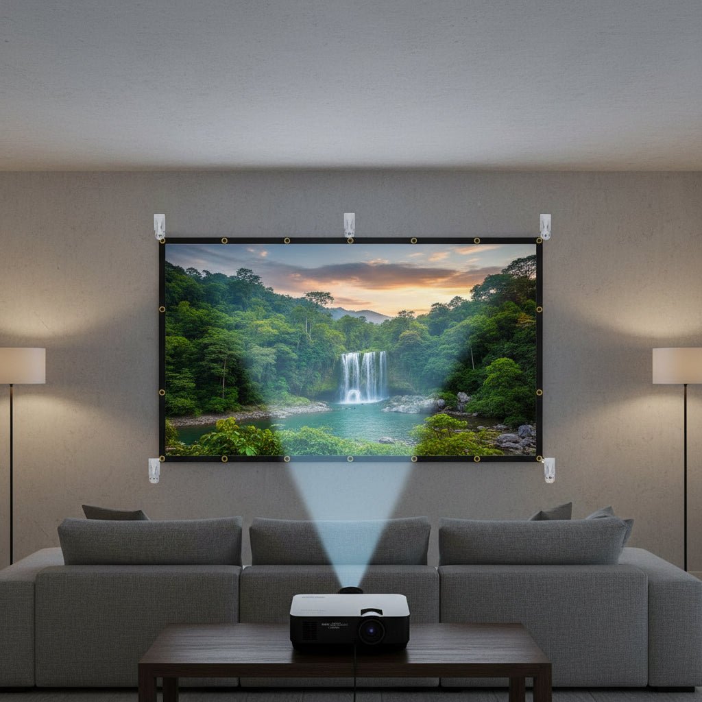 Portable 120 Inch Projector Screen with Anti-Crease Surface - LofiMart