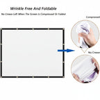 Portable 120 Inch Projector Screen with Anti-Crease Surface - LofiMart