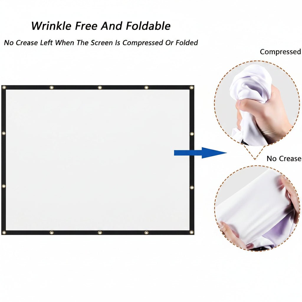 Portable 120 Inch Projector Screen with Anti-Crease Surface - LofiMart