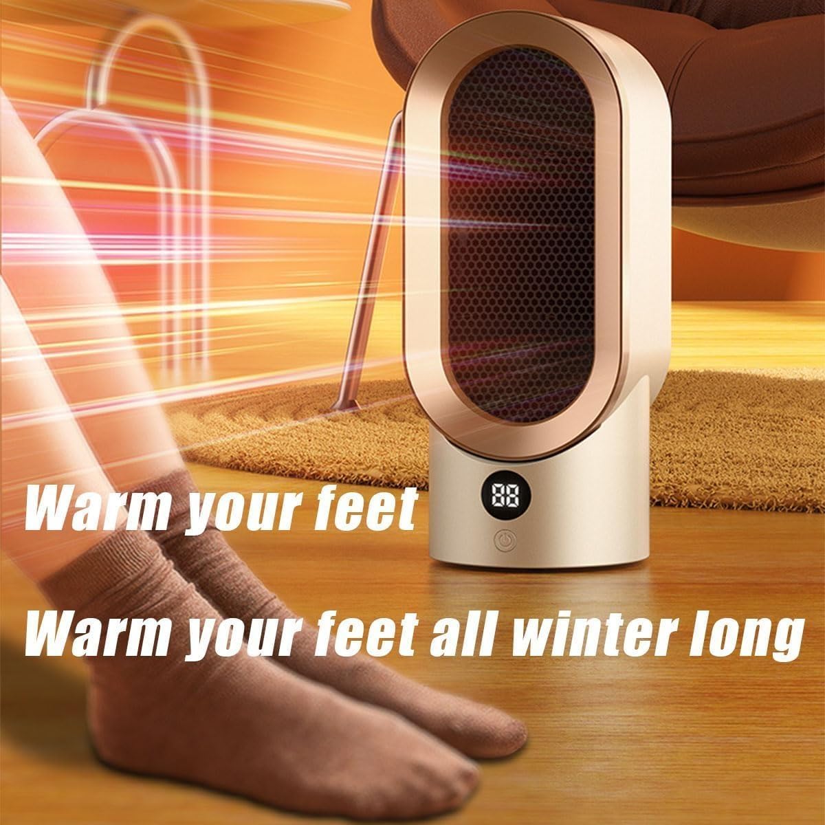 Portable Electric Heater with Fast Heating and Adjustable Temperature - LofiMart