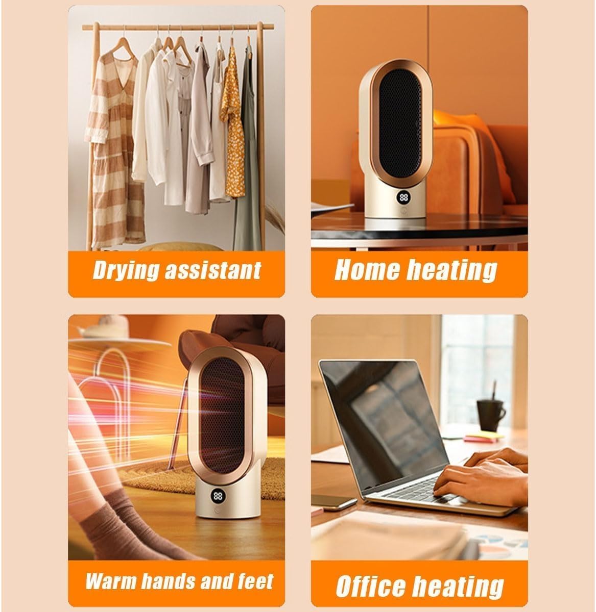 Portable Electric Heater with Fast Heating and Adjustable Temperature - LofiMart