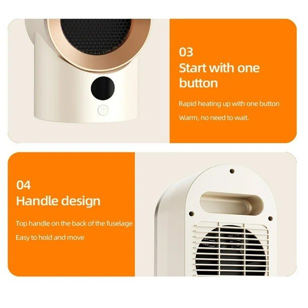 Portable Electric Heater with Fast Heating and Adjustable Temperature - LofiMart