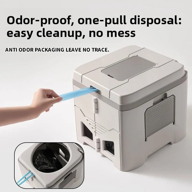 Portable Folding Camping Toilet with Stability Base and Integrated Bag Dispenser - LofiMart