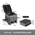 Portable Folding Camping Toilet with Stability Base and Integrated Bag Dispenser - LofiMart