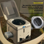 Portable Folding Camping Toilet with Stability Base and Integrated Bag Dispenser - LofiMart