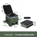 Portable Folding Camping Toilet with Stability Base and Integrated Bag Dispenser - LofiMart
