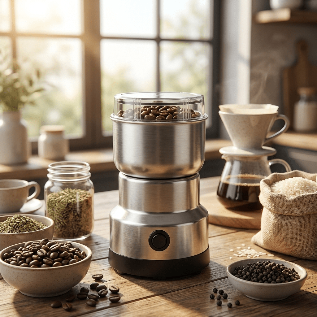 Portable Food Mill - One-Touch Grinder for Coffee, Herbs, Spices and Grains - LofiMart