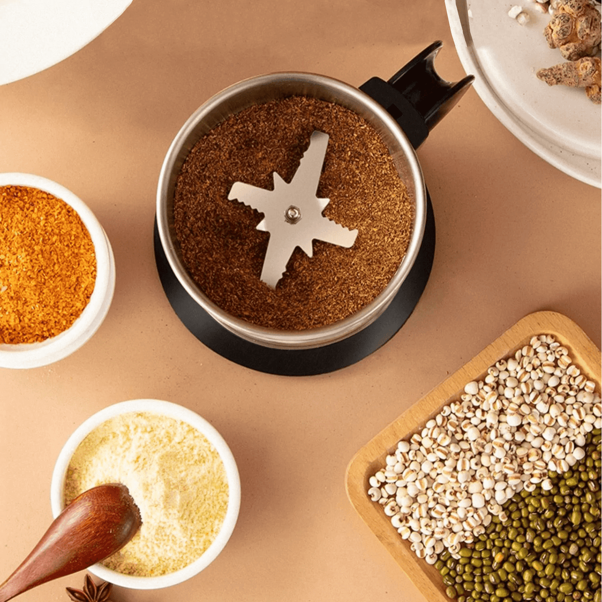 Portable Food Mill - One-Touch Grinder for Coffee, Herbs, Spices and Grains - LofiMart