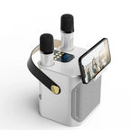Portable Karaoke Speaker with 360° Surround Sound and Dual Wireless Microphones - LofiMart