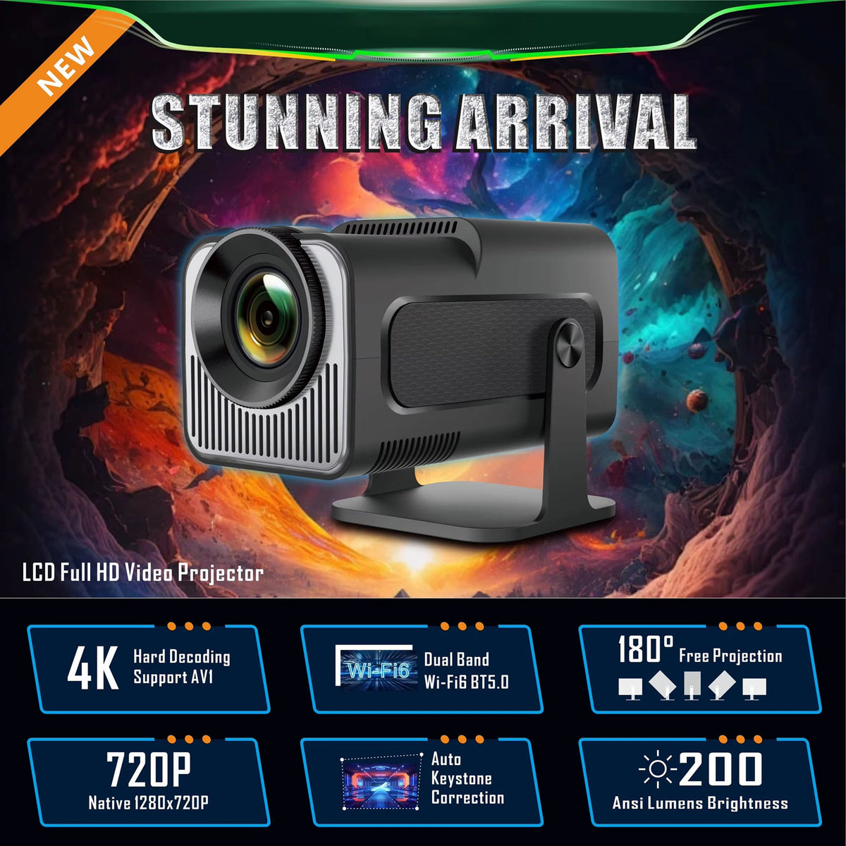 Portable Projector with Native 720P Resolution - LofiMart