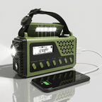 Portable Survival Radio with Power Bank, Solar Panel & Hand Crank - LofiMart