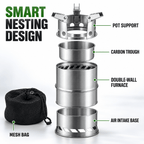Portable Wood Burning Stove with Double-Wall Combustion for Outdoor Cooking - LofiMart
