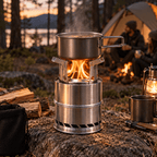 Portable Wood Burning Stove with Double-Wall Combustion for Outdoor Cooking - LofiMart