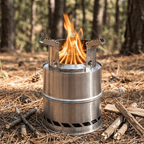 Portable Wood Burning Stove with Double-Wall Combustion for Outdoor Cooking - LofiMart