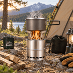 Portable Wood Burning Stove with Double-Wall Combustion for Outdoor Cooking - LofiMart