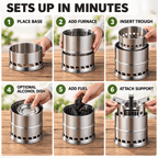 Portable Wood Burning Stove with Double-Wall Combustion for Outdoor Cooking - LofiMart