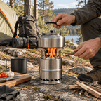 Portable Wood Burning Stove with Double-Wall Combustion for Outdoor Cooking - LofiMart