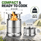 Portable Wood Burning Stove with Double-Wall Combustion for Outdoor Cooking - LofiMart