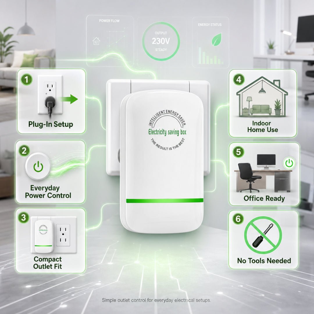 Power Saver Device with Plug-In Voltage Control for Home and Office - LofiMart